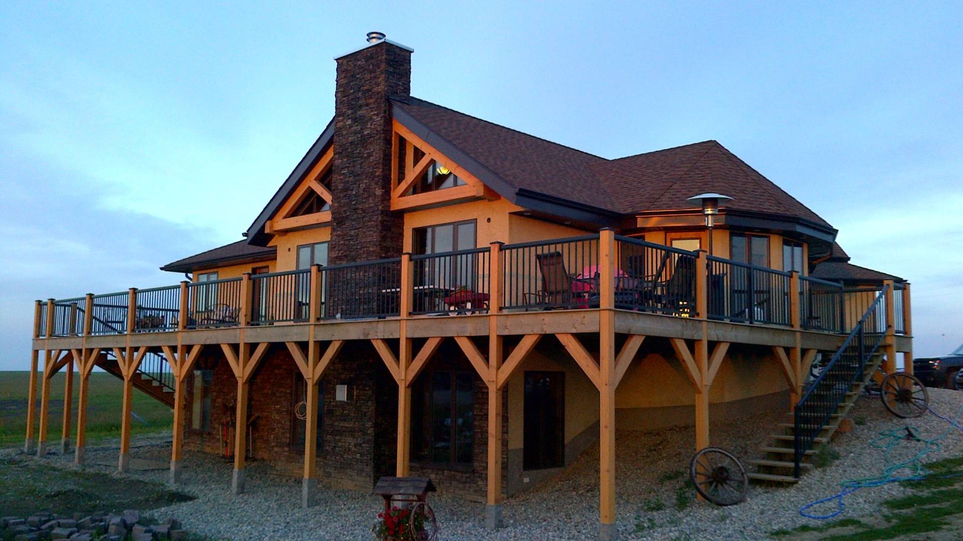 Timberframe home with SIPs installed