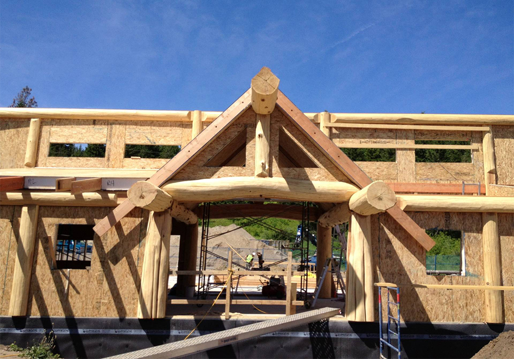 Timberframe Home During Construction