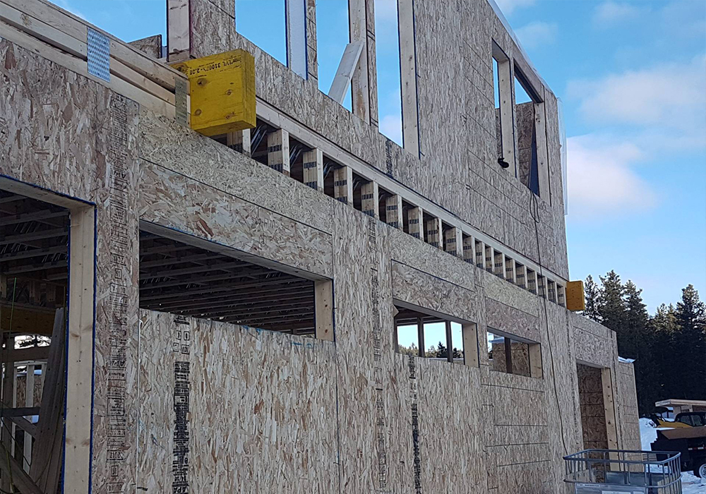 Exterior image of walls of an under construction home
