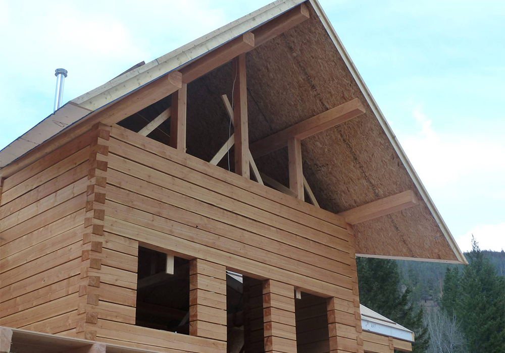 Structural Insulated Panels being built