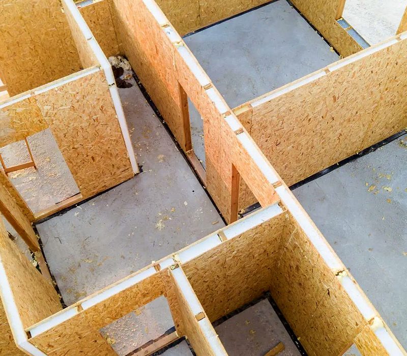 Aerial image of house under construction