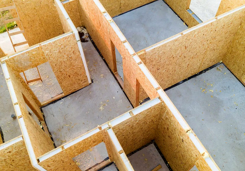 Aerial image of house under construction