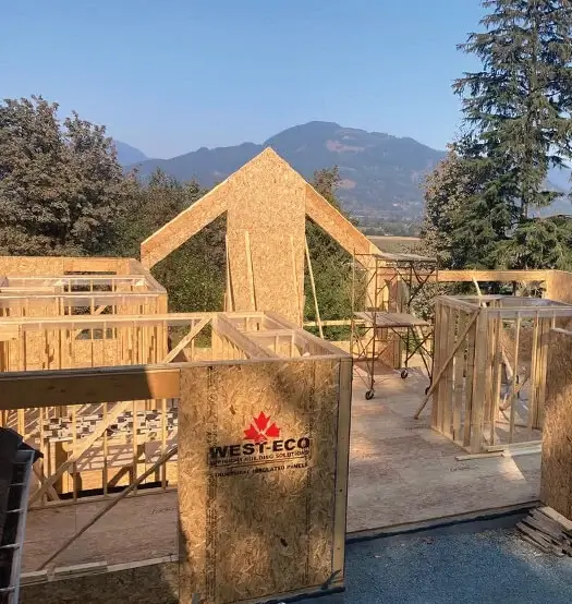 structural insulated panels on a home under construction