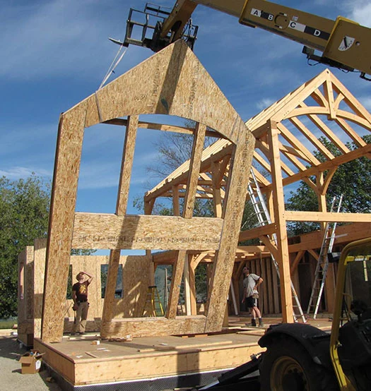 SIPs being installed on a new home